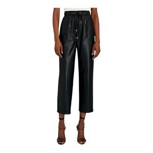 Intermix Kiston Faux Leather Black Crop Pants Trousers 8 NWT